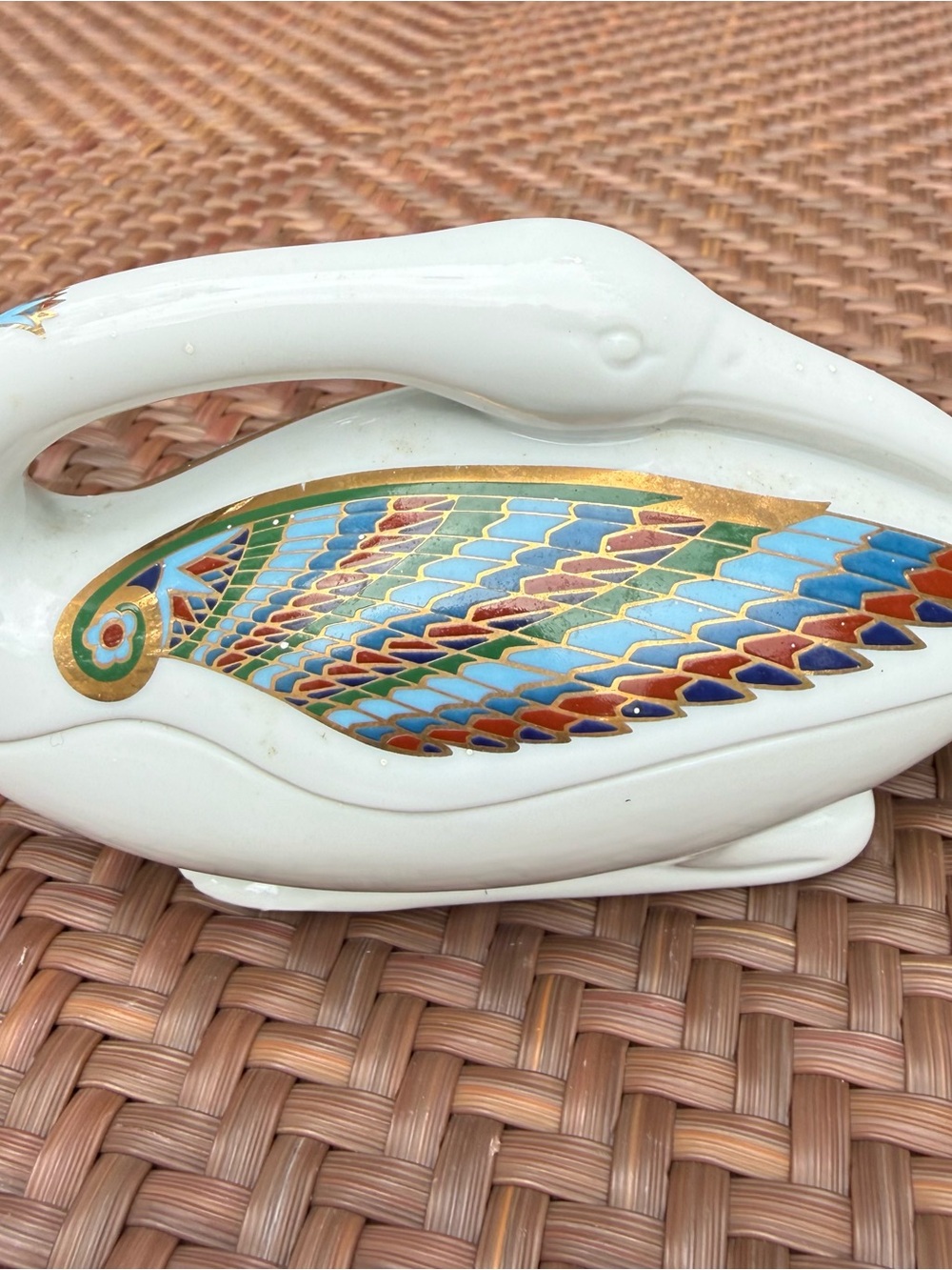 Vintage Elizabeth Arden Treasures Of The Pharaons Porcelain Trinket Box Japan